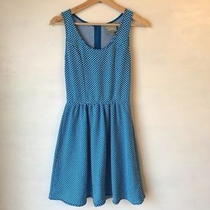 *Not for Sale* Anthropologie Maeve Blue & White Polka Dot Dress Size: XS